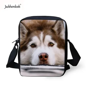 

Jackherelook Handbags Women Casual Messenger Bags 3D Animal Dog Husky Printed Women's Tote Canvas Cross Body Bags Woman Handbag