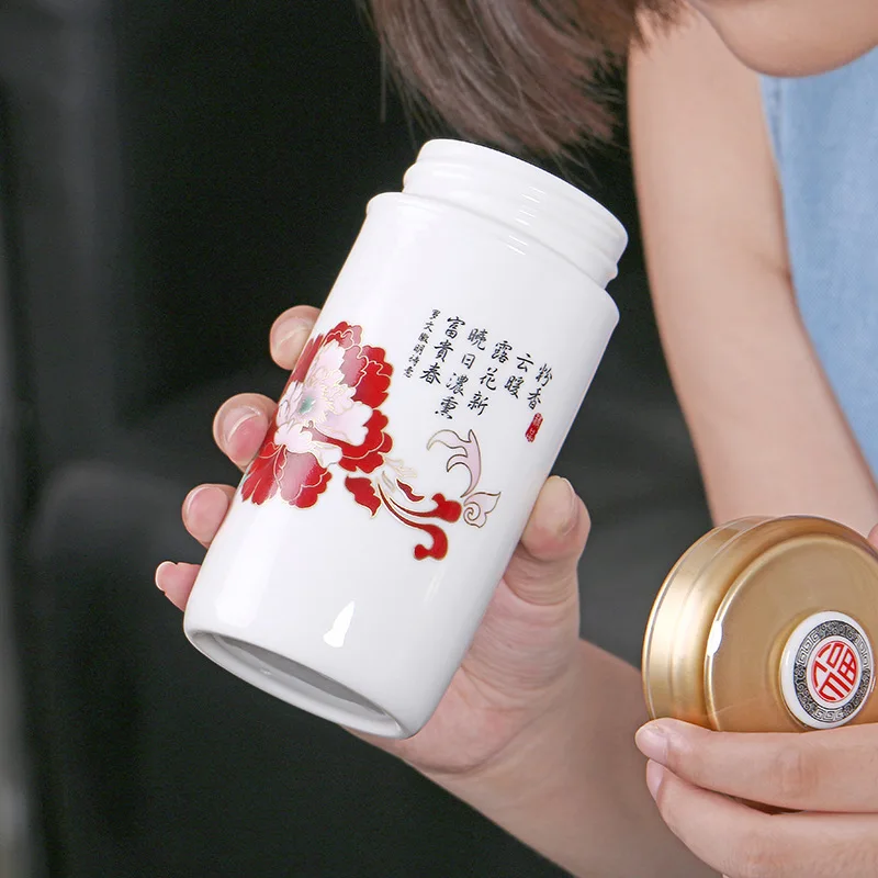 Китайский Стиль 300 мл фарфоровая чашка Керамика вакуум Колбы лабораторные термос Нержавеющая сталь Кофе бутылки кружка Чай воды, термос