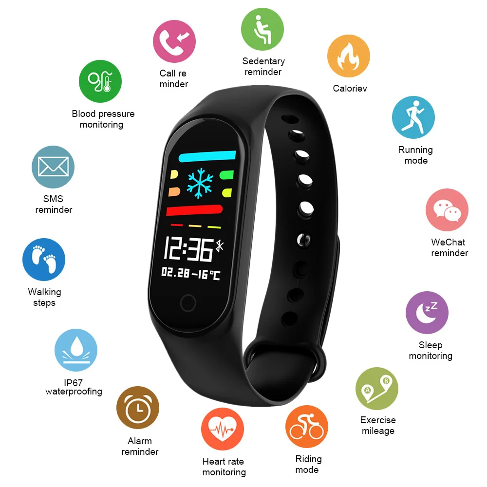 M3S Fitness Bracelet Blood Pressure Heart Rate Monitor Smart Band Fitness Tracker Pedometer Wristband Smart Bracelet Smartwatch