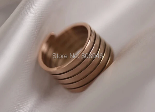 14KGP телескопическое весеннее кольцо для влюбленных, модные парные кольца, блестящие кольца на палец, ювелирные изделия из нержавеющей стали,, S032
