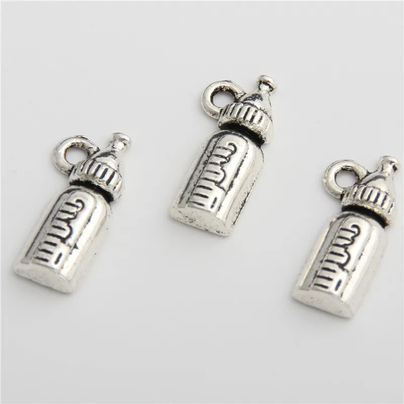 50 шт. античные серебряные детские бутылочки для кормления подвески ювелирные изделия DIY браслет и ожерелье аксессуары A2846