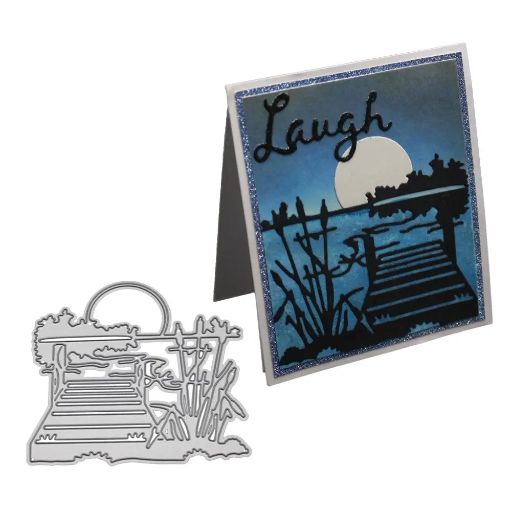 

Lakeside Scenery Metal Cutting Dies For Scrapbooking Stitched Handcraft Embossing Stencil Template Invitation Cards Decoratioin
