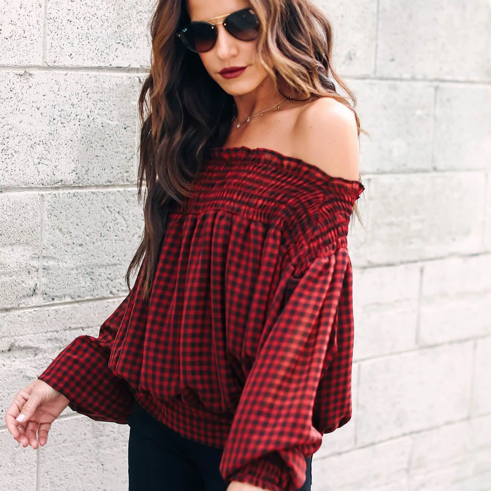 

2019 Regular O-neck Kpop Polyester Broadcloth Full Tumblr Korean Unicorn Sexy Wrapped Trench Plaid Comfortable Sleeve Top