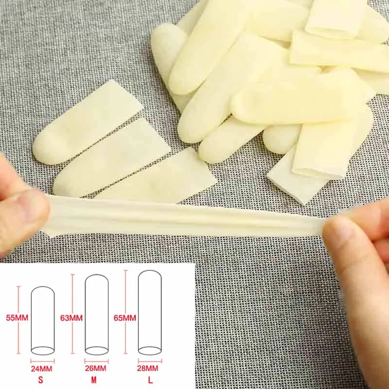 

100pcs Fingertips Gloves Latex Rubber Finger Covers Protective Antislip Anti-static Protector New JFlyer
