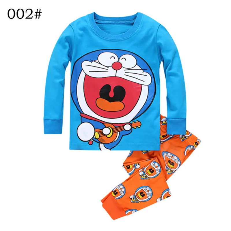 Комплекты одежды для малышей пижамы для мальчиков модная ночная рубашка для малышей с летучим самолетом, комплекты одежды для сна хлопковая футболка с длинными рукавами+ штаны, 2 предмета - Цвет: Color S