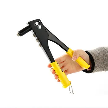 

hand riveting gun manual core pulling riveter rivets nail tool with 4 different dies 2.4 to 5mm for leather firber metal plastic