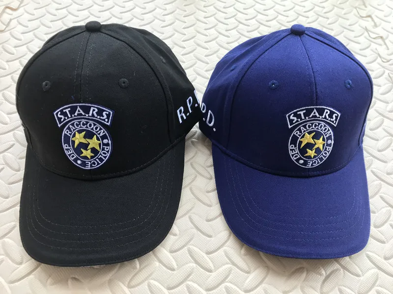 Black Baseball Cap Resident Evil Biohazard STARS S.T.A.R.S.Snapback Hat Blue 