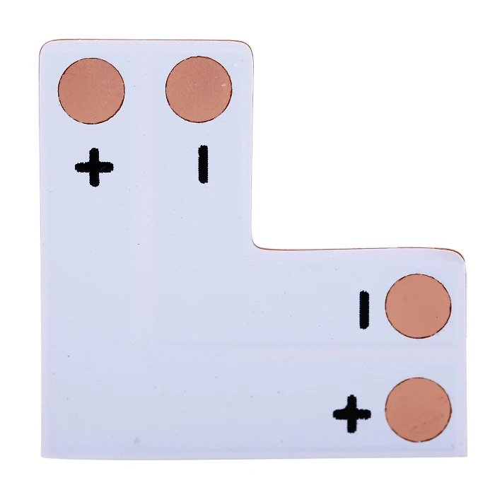 

5pcs "L" Shape 90 degree Corner Solderless 2Pin 8mm PCB Connector for 3528 single color led strip Direction Changing Use