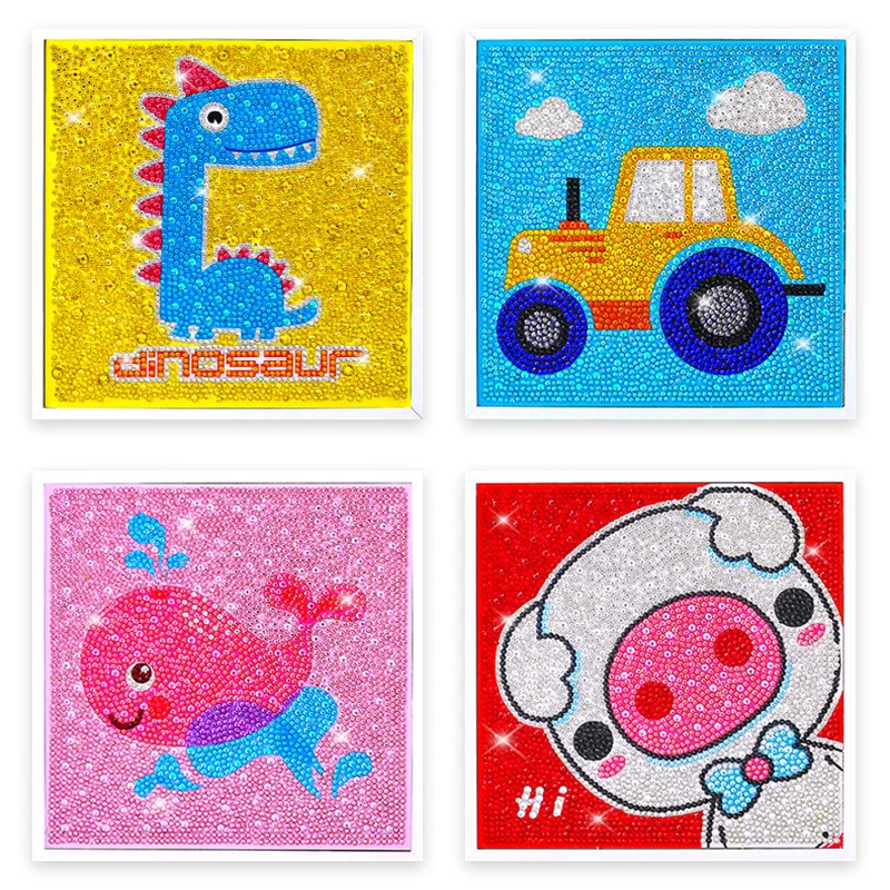 

With Frame Cartoon Dinosaur 5D DIY Diamond Painting Embroidery Set Kids Handmade DIY Crystal Art Mosaic Paintings Gifts