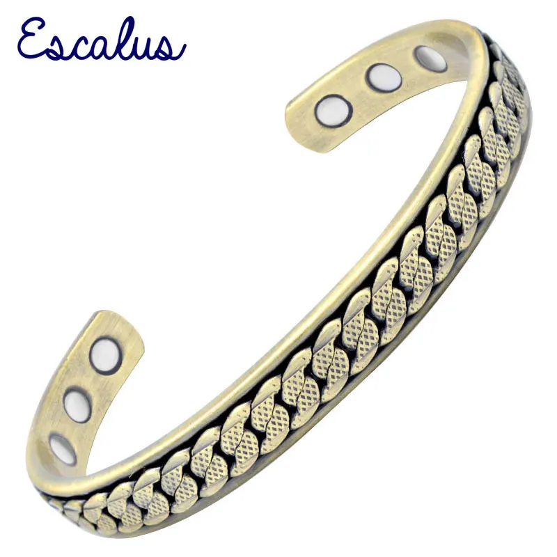 

Escalus Unisex Bronze Electroplated Copper Magnetic Bracelet Health Healing Supreme Quality Retro Style Geometry