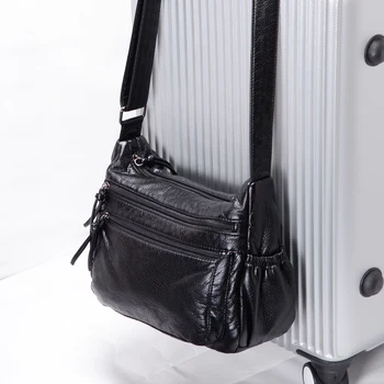 

Women high quality Patent Leather Shoulder bag messenger bag Handbag retro large capacity Crossbody Bag Travel shoulders package