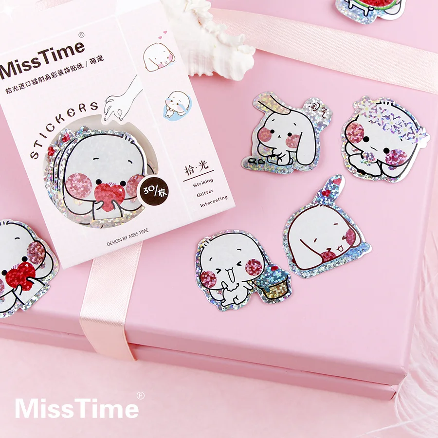 Big Ear Rabbit Pet Shining Stickers Decorative Stationery Scrapbooking Diy Diary Album Stick Lable huismerk kopen in de aanbieding Big Ear Rabbit Pet Shining Stickers Decorative Stationery Scrapbooking Diy Diary Album Stick Lable huismerk kopen in de aanbieding