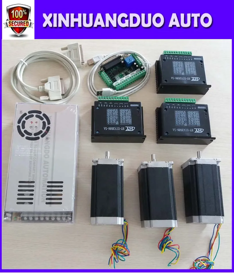 

CNC Router Kit 3 Axis, 3pcs 1 axis TB6600 driver +one interface board + 3pcs Nema23 425 Oz-in stepper motor + 1PCS power supply