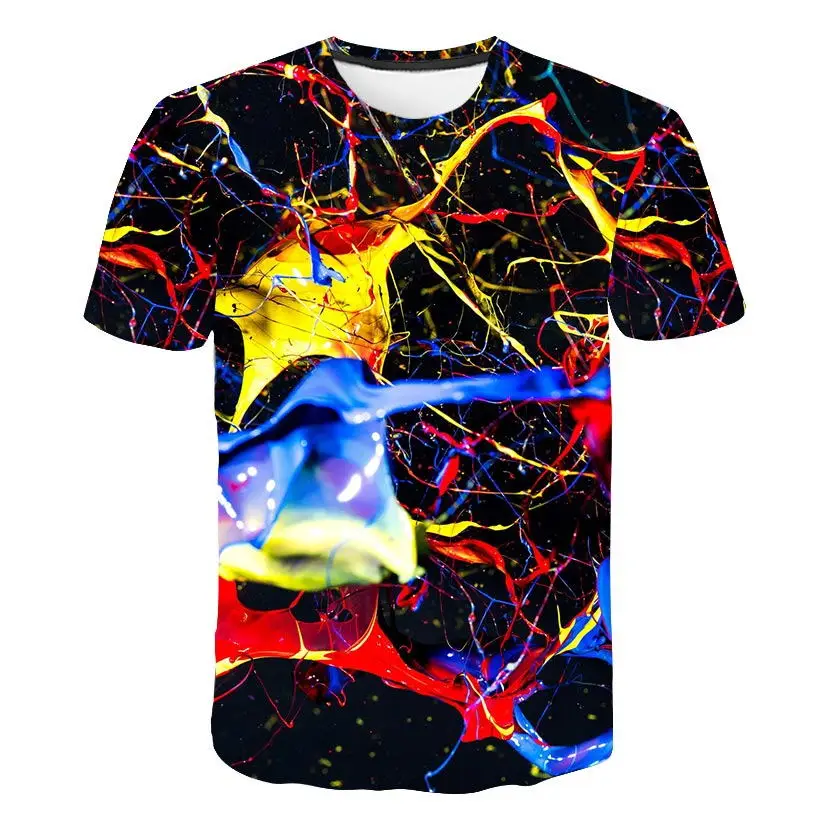

2019 New Summer Newest Fashion Short Sleeve Tshirts Tie Dye Color 3d Print Harajuku Men Women Casual t shirt Top Plus Size M-5XL
