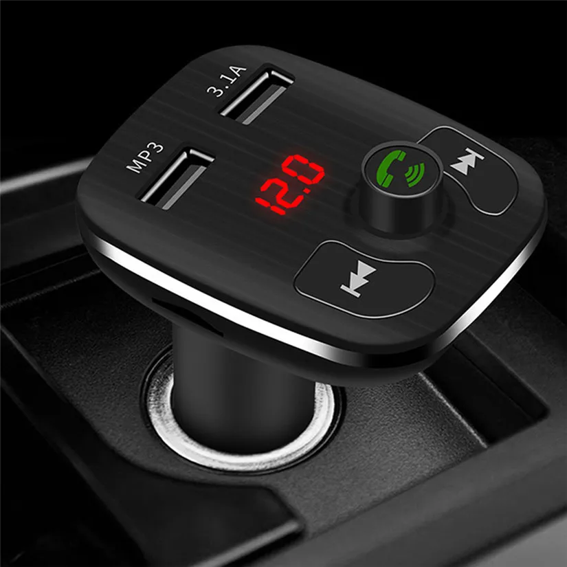 KONGYIDE светодиодный дисплей FM Transimission автомобильное зарядное устройство Bluetooth MP3-плеер двойной USB зарядное устройство в автомобиле Handsfree зарядное устройство для мобильного телефона# A