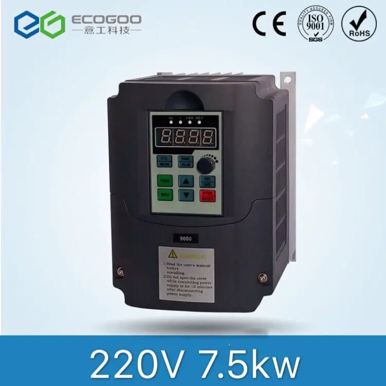 

7.5kw 220V to 380V VFD AC Frequency Inverter Single Phase Input 3 Phase Output Drives Frequency Converter