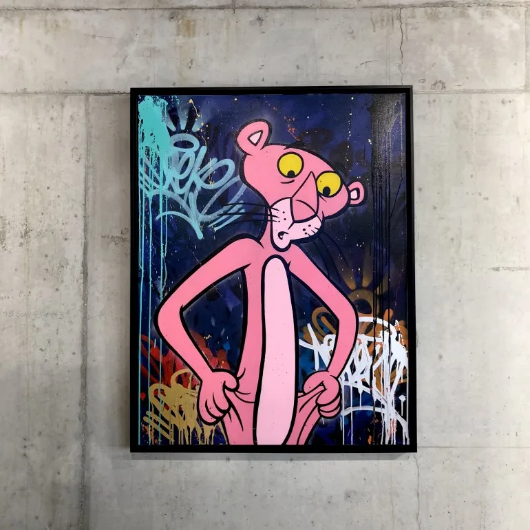 

hand painted graffiti pop brainwash art alec monopoly on canvas painting good for bedroom decoration