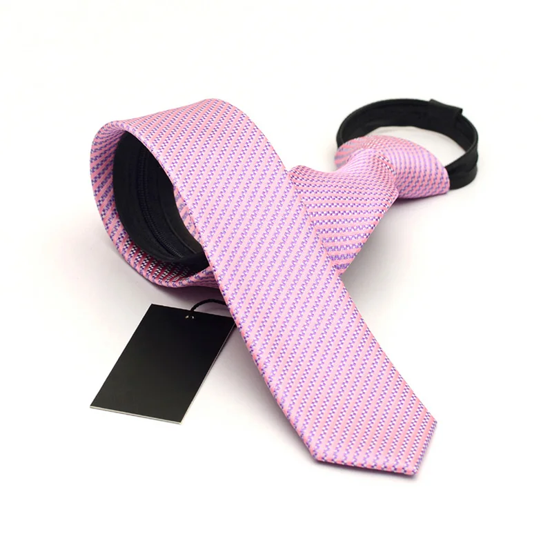 Модный тонкий галстук на молнии, 5 см, в полоску, в клетку, разноцветный, мужской, Повседневный, обтягивающий, простой, легко тянет, галстуки, Gravata Corbatas, подарочная коробка - Цвет: Color 9