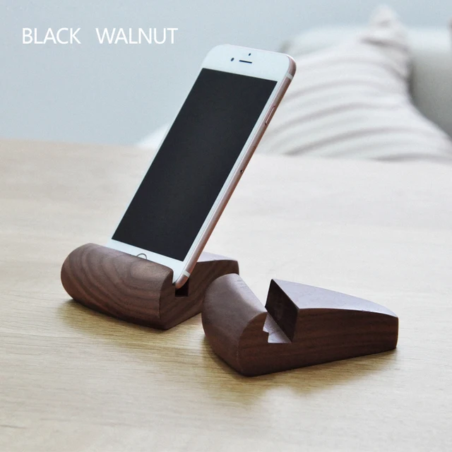 newest walnut desktop phone stand smartphone holder cellphone cradle desktop phone