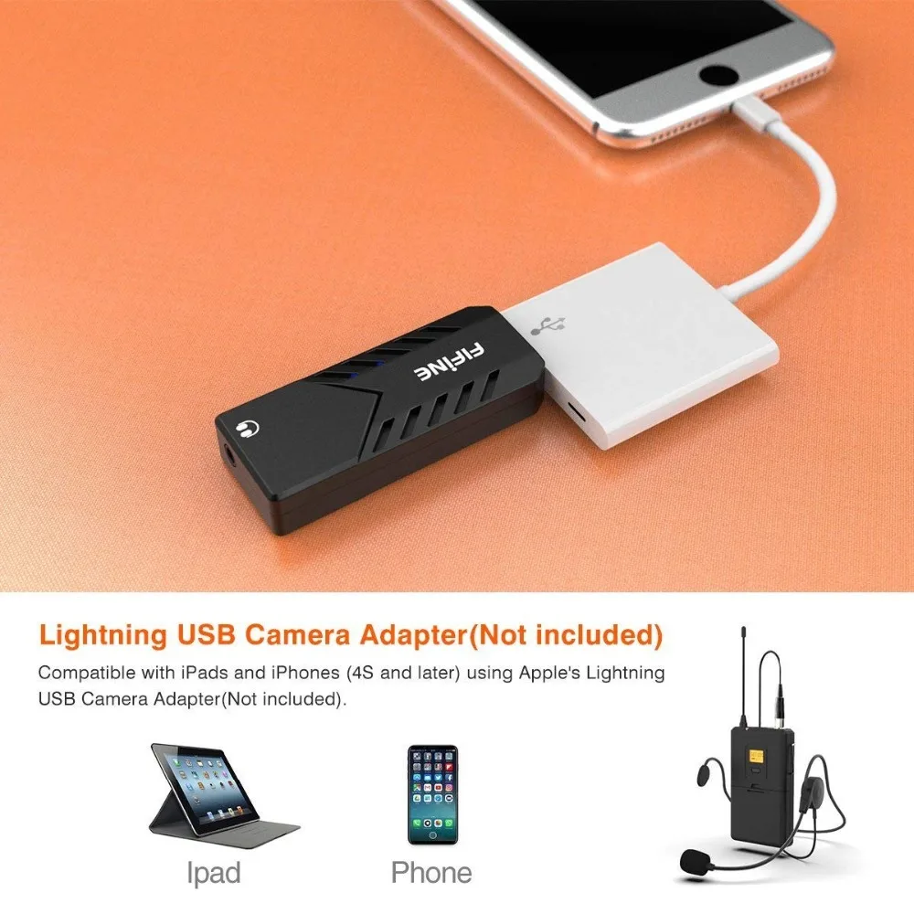 Fifine microfone sem fio para computador e