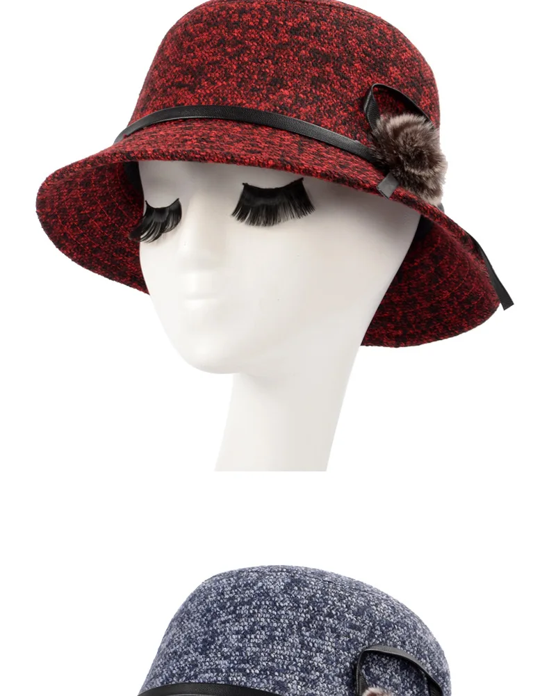 2018 Autumn And Winter Hat Ladies Woolen Fisherman Hat Female New Korean Version Of The Mother Hat Mixed Color Basin Cap ACC07 (6)