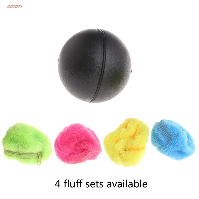 

OOTDTY Pet Toys Plush Ball Electric Automatic Clean Floor Dog Puppy Cat Activation Chew