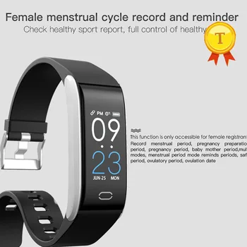 

New samrt bracelet female menstrual cycle record and reminder IP67 waterproof heart rate blood pressure monitor smart wristband