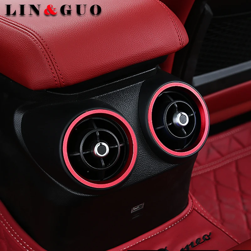 

2pcs New Car accessories ABS Chrome Rear Row Air Conditioning Vent Outlet Cover for Alfa romeo giulia
