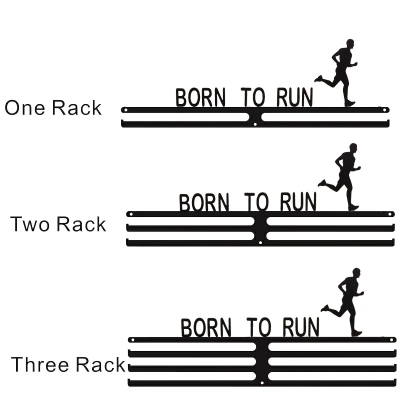 Рожденный бегать черный спортивный марафон дисплей вешалка для медалей