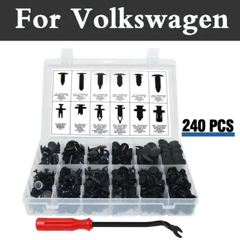 

240pcs Push Push Pins Clips Kit Rivet Storage Case Rivets For Volkswagen Polo Gti Wrc Scirocco Tiguan Touareg Up Xl1