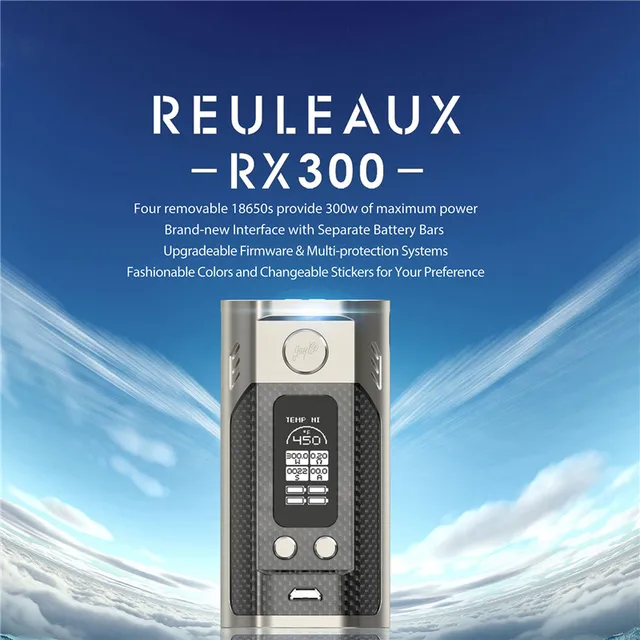 100% Оригинал Wismec Reuleaux RX300 Mod Reuleaux RX300w 18650 Коробка мод Новый Мод Wismec RX Серии С Большой OLED экран