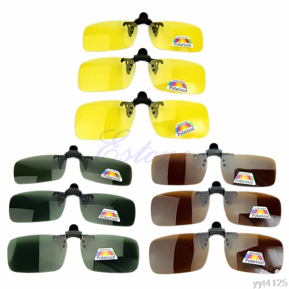 

New Hot Clip-on Flip-up Lens Polarized Day Night Vision Sunglasses Driving Glasses S,M,L oculos de sol feminino