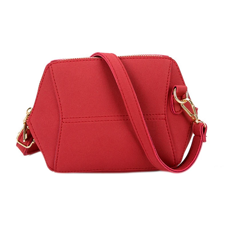 Fashion Korean Women Messenger Bags Leather Solid Color Zipped Matte