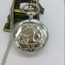 10 шт/партия Стальной алхимик Эдварда карманные часы ожерелье женщины и мужчины подарок