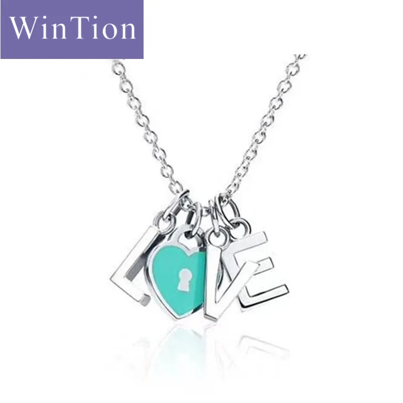 

Tiff Sterling silver 100% jewelry couple necklace men and women decorations romantic atmosphere Holiday gift