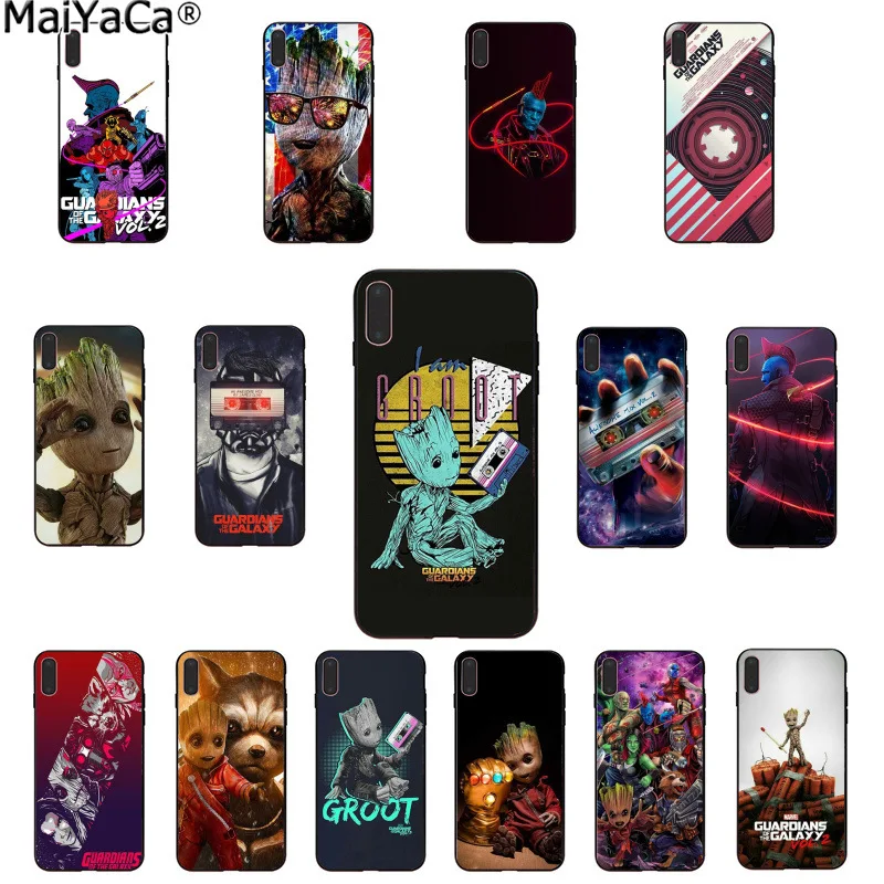 

MaiYaCa Guardians of the for Galaxy Marvel Soft Rubber black Phone Case for iPhone X XS MAX 6 6S 7 7plus 8 8Plus 5 5S XR