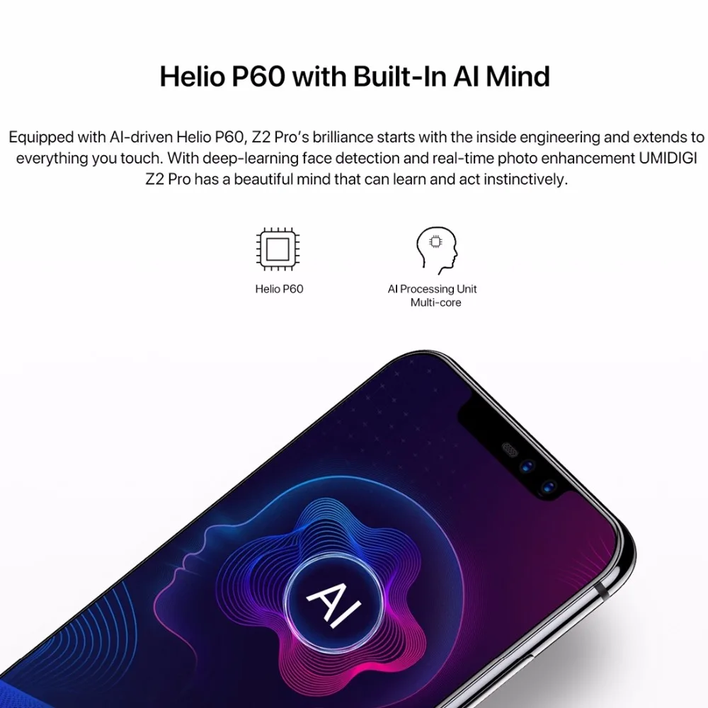 UMIDIGI Z2 Pro Android 8.1 Helio P60 Octa core Smartphone 6.2\
