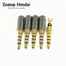 4 шт. Новые Медные Мини 3,5 мм 4 полюса с зажимом разъем аудио наушники адаптер для DIY стерео гарнитура наушники