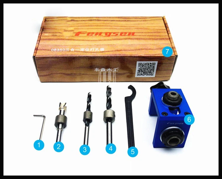 Woodworking Tool Pocket Hole Jig Woodwork Guide Repair Carpenter Kit System With Toggle Clamp And Step