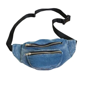 

Women Waist Bag Retro Denim Acid Wash Jean Fanny Pack Purse Chest Shoulder Messenger Belt Bag Heuptas Bum Bag Marsupio Uomo