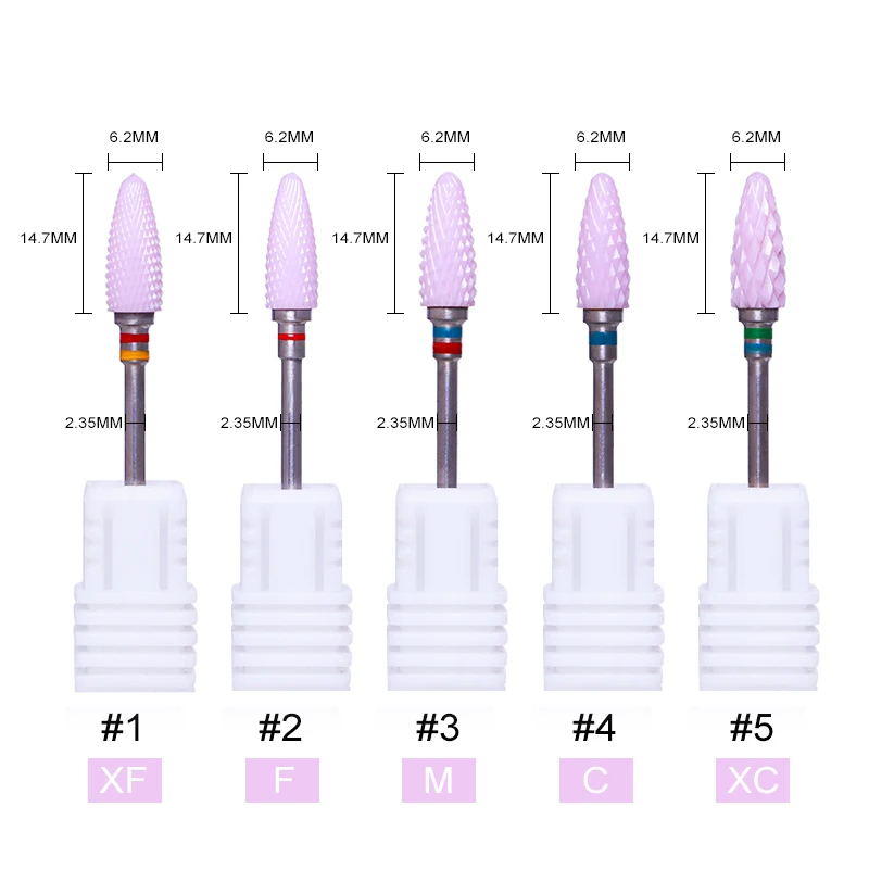 1 шт. розовая головка ногтей сверло керамическое сверло машина пилка для ногтей мульти размер Электрический Пескоструйный Аппарат ногтей расходник дизайн инструмент для ногтей
