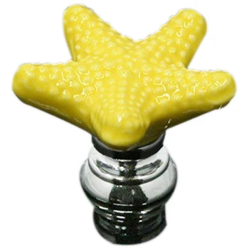 

34mm 15Pcs Starfish Knobs Ceramic Drawer Handles Pulls for Wardrobe Cupboard Furniture with Free Screws Sets Pack of 15