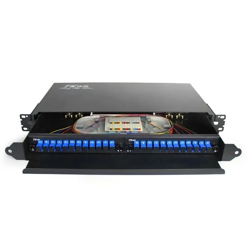 

Factory Direct 24 Core Fiber Optic Terminal Box Filled with SC/UPC Pigtails and Adapters