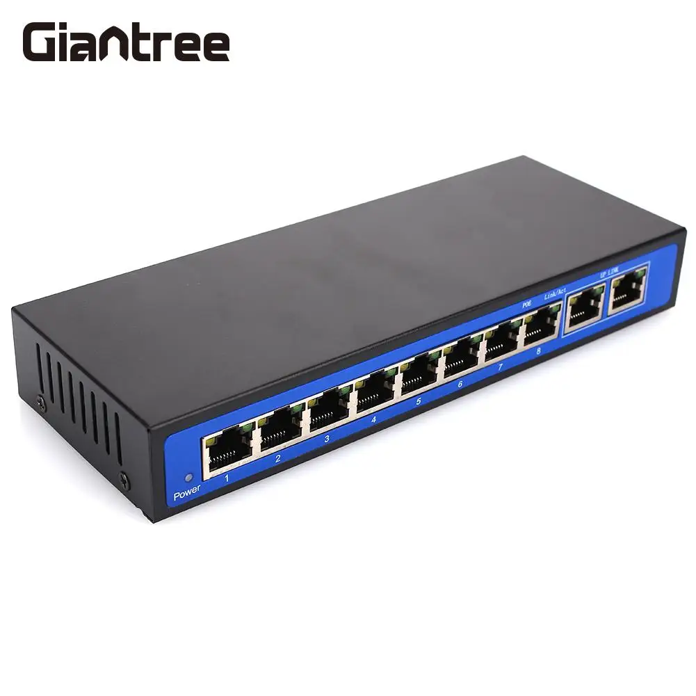 

8 PoE Injector Poe Network Switches Premium Monitoring POE Switch Office 8+2 Ports POE Ethernet Switch