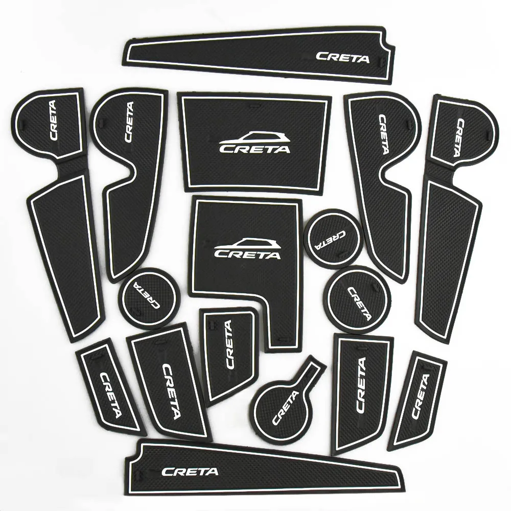 For Hyundai Creta IX25 2017 2018 2019 Accessories Rubber Mat Door mat anti-slip Cup Pad Interior Decoration Car Styling