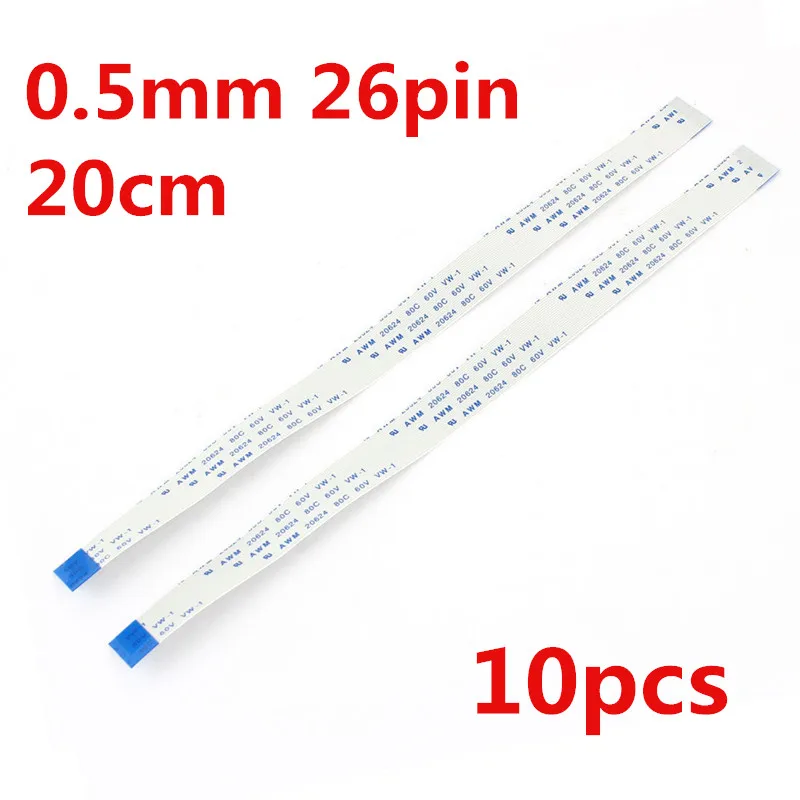 

10pcs 0.5mm Pitch 26Pin 200mm Reverse Direction Flexible Flat Ribbon Cable FPC FFC Connect Cable