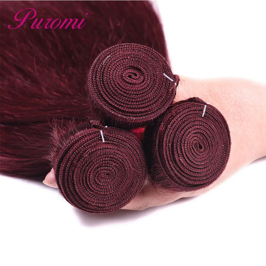 Puromi 3 Bundle Deals Brazilian Hair with Closure Haar Extension 99j Straight Hair with Closure Non Remy Extension Cheveux Puromi 3 Bundle Deals Brazilian Hair with Closure Haar Extension 99j Straight Hair with Closure Non Remy Extension Cheveux