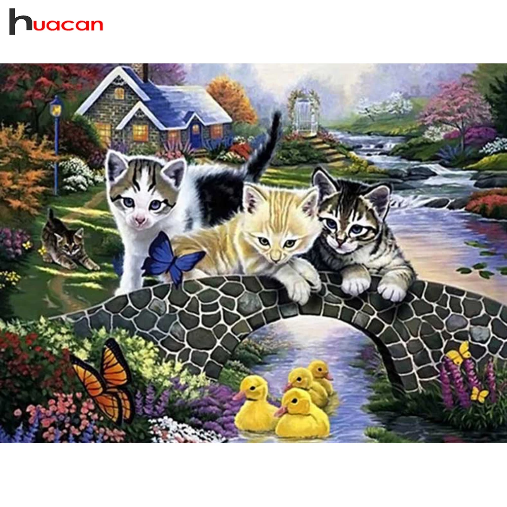 

Diamond Mosaic Cross Stitch Cats DIY Diamond Painting Full Square Animals Diamond Embroidery Duck Rhinestones Children's Gifts