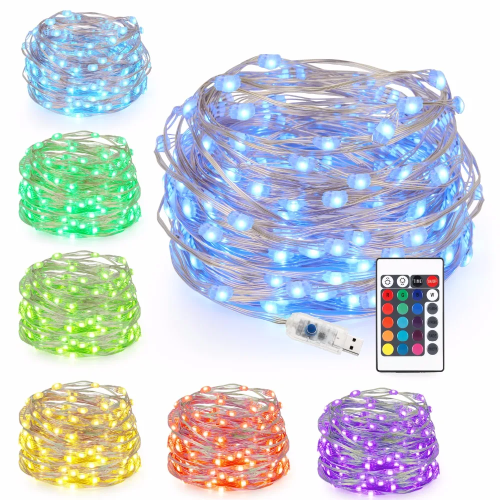 

Kohree 16.4ft Multi-color USB Led String Lights with Remote Timer DIY Fairy Light for Home Party Wedding Christmas Tree Decor