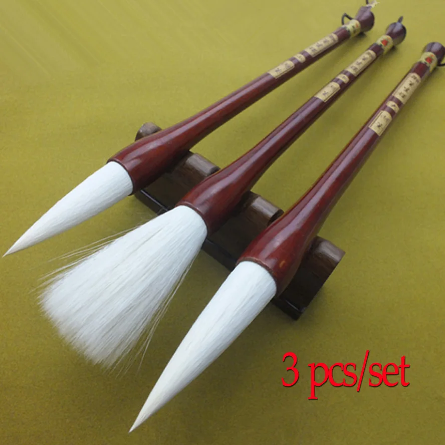 Buy 3 pcs/set white Wool hair Calligraphy Brushes pen